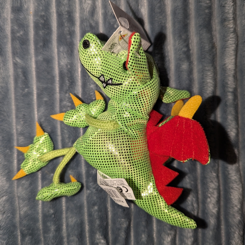 Green and Red Dragon Plush Toy